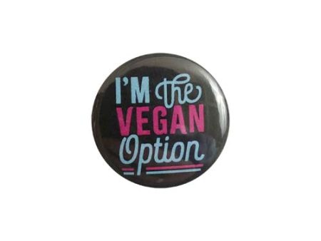 CLEARANCE - Herbivore Clothing Co  I m The Vegan Option Black Blue Pink  Button - 1  Online