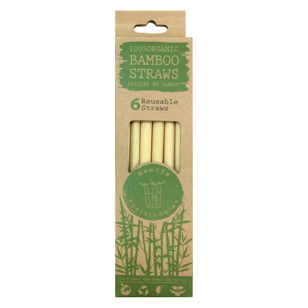 CLEARANCE - Needy Sustainables Organic Regular Bamboo Straws - 6-Pack Hot on Sale