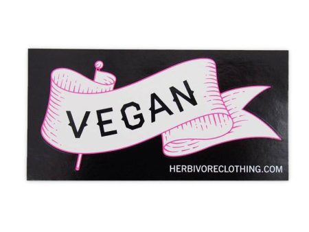 Herbivore Clothing Co  Vegan  Banner Pink Sticker Online Hot Sale