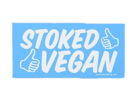 CLEARANCE - Herbivore Clothing Co  Stoked Vegan  Blue Bumper Sticker Cheap