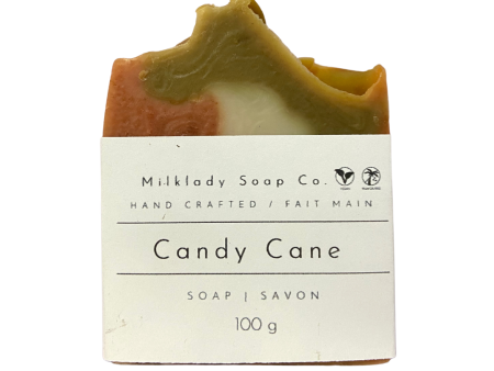 Milklady Soap Co Candy Cane Soap Bar - 100g For Sale