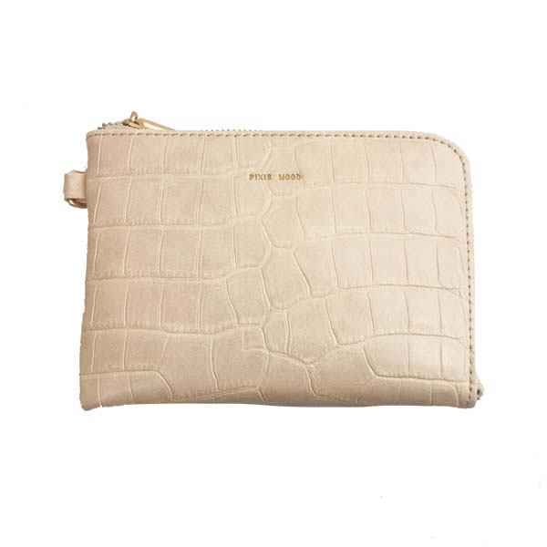 CLEARANCE - Pixie Mood Stacy Wristlet - White Mock Croc Fashion