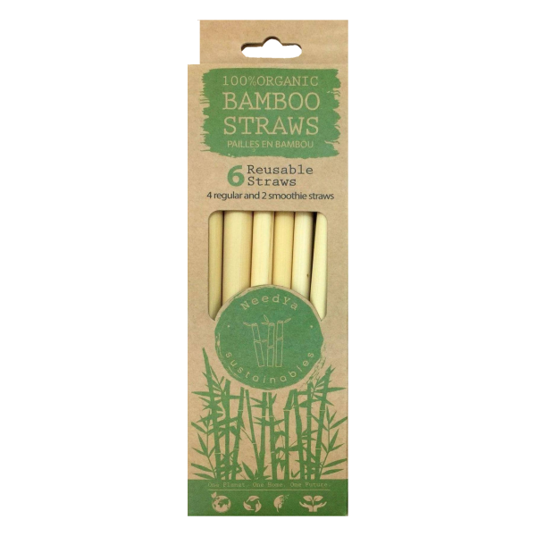 CLEARANCE - Needya Organic Mixed Bamboo Straws - 2 + 4-Pack Online now