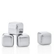 Lounge 4 Piece Stainless Ice Cubes (Set of 2) For Discount